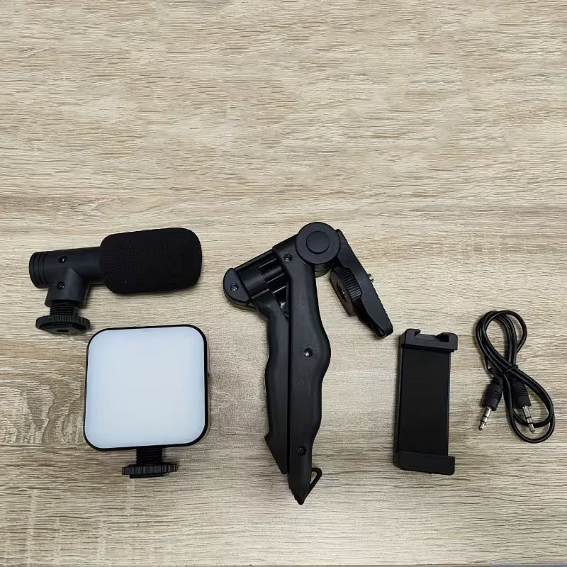 Estabilizador de cámaras para Smart Phone, con luz LED y micrófono profesional