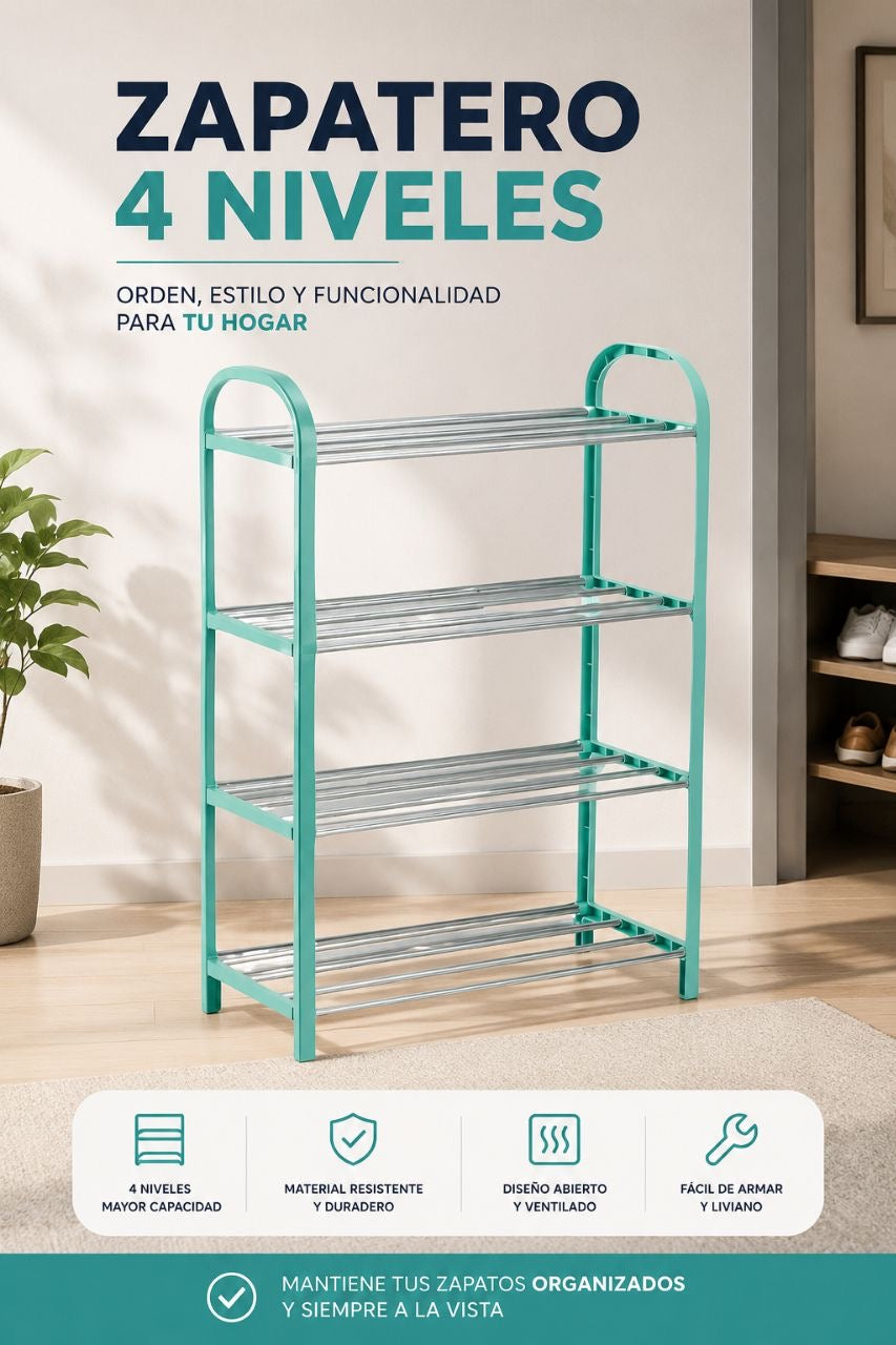 Zapatero 4 Niveles – Orden y Estilo para tu Hogar