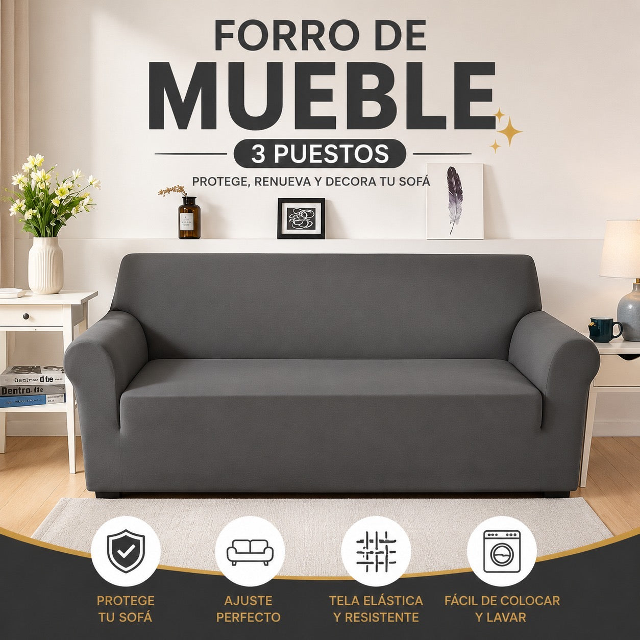 FORRO DE MUEBLE 3 PUESTOS