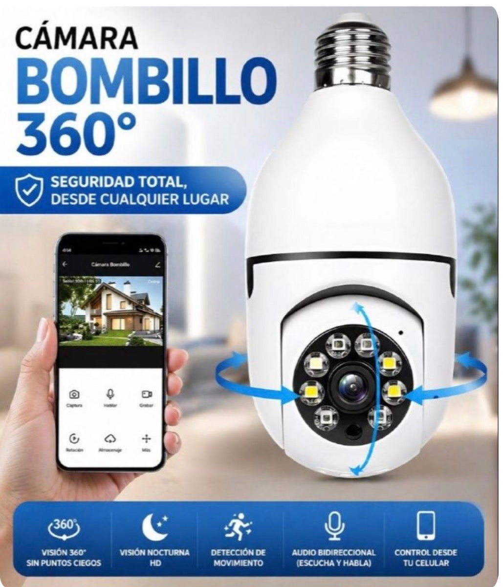 Cámara Bombillo 360° WiFi