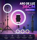 ARO DE LUZ 36 CM CON TRÍPODE PROFESIONAL