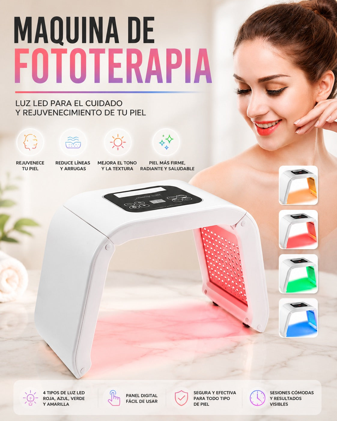 Máquina de Fototerapia LED – Tecnología avanzada para el cuidado de tu piel