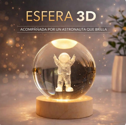 ESFERA 3D CON ASTRONAUTA LED
