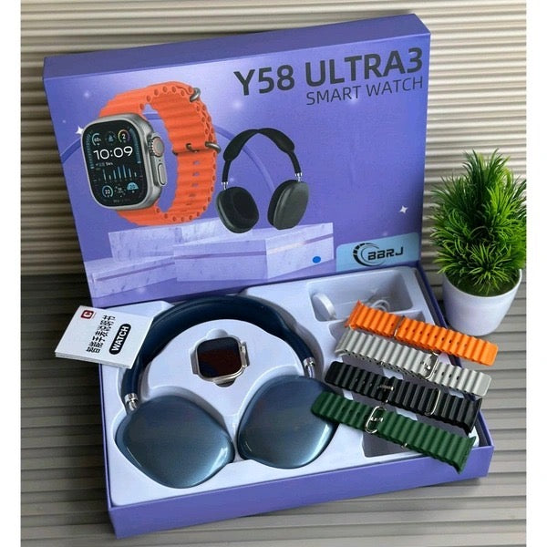 Smartwatch Y58 Ultra 3 + Diadema Bluetooth – Tecnología y Estilo en un Solo Set