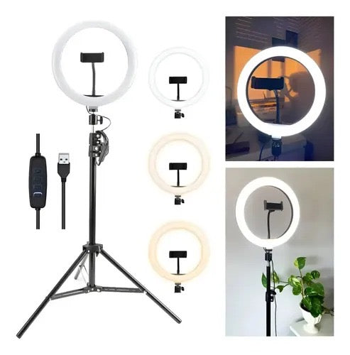 ARO DE LUZ 36 CM CON TRÍPODE PROFESIONAL