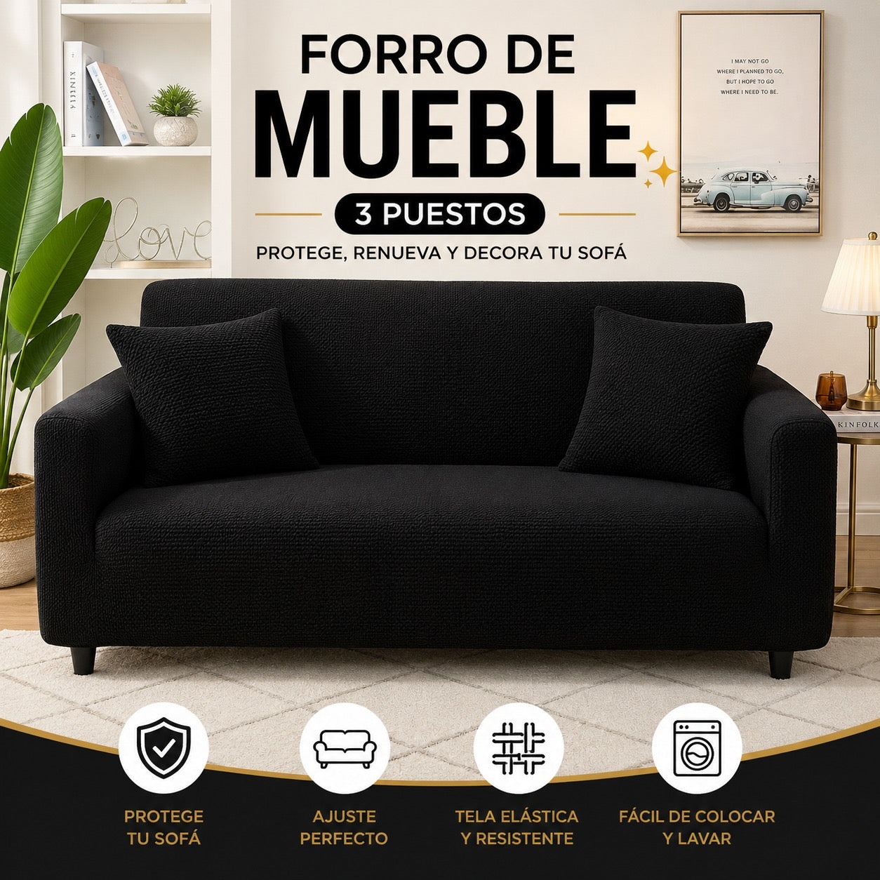 FORRO DE MUEBLE 3 PUESTOS