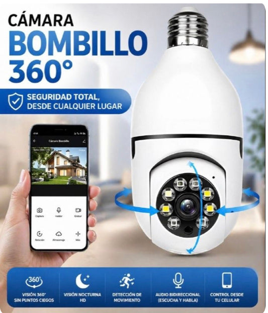 Cámara Bombillo 360° WiFi