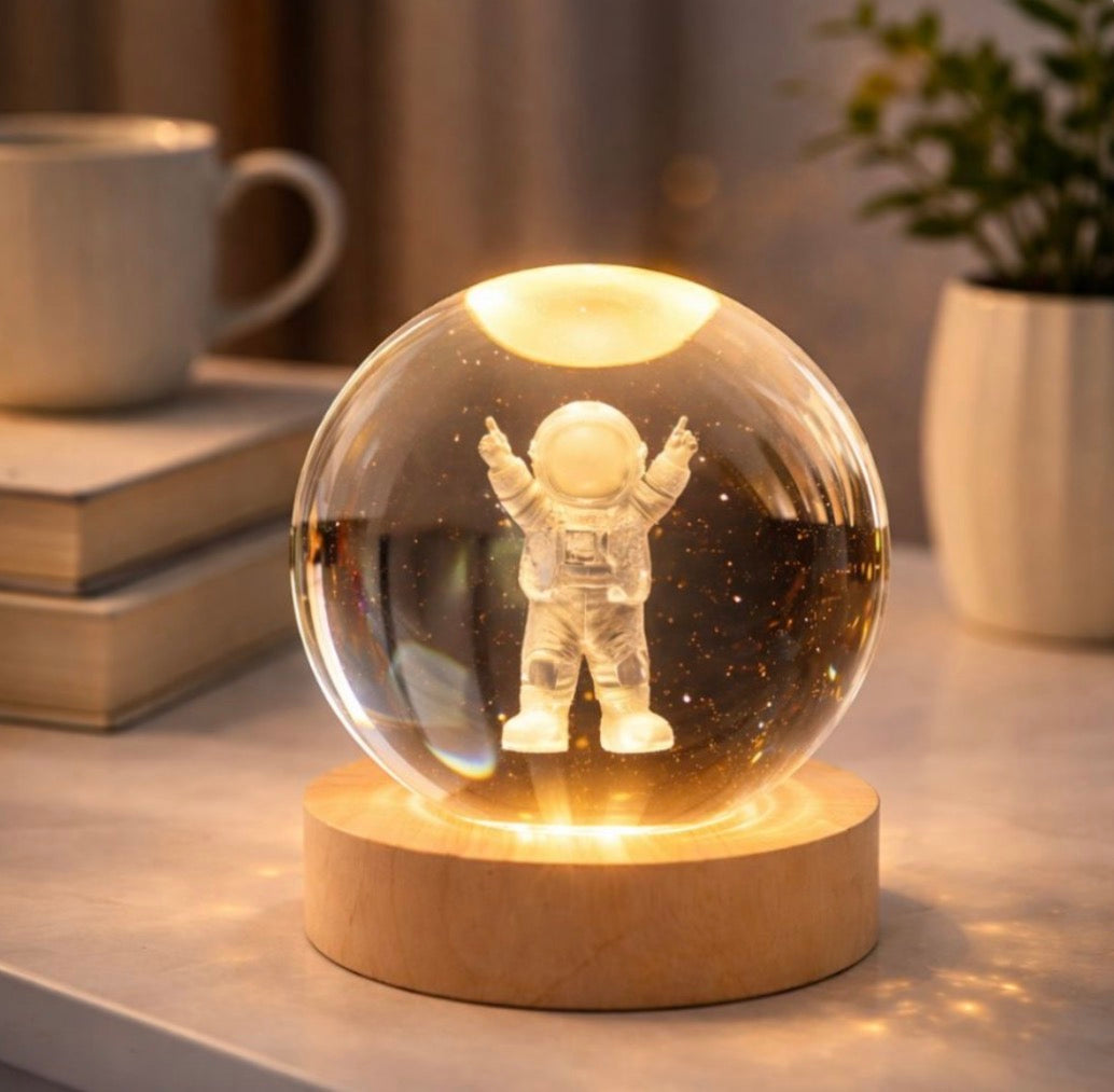 ESFERA 3D CON ASTRONAUTA LED